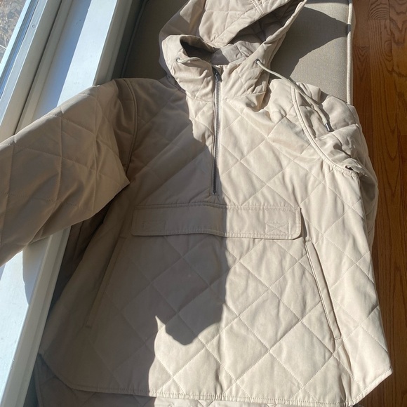 Banana Republic Quilted Half Zip Anorak Jacket Coat NEW XS Tan Beige - Picture 14 of 14
